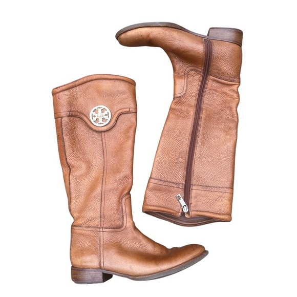 Tory Burch Tan Heeled Boots - Picture 1 of 12